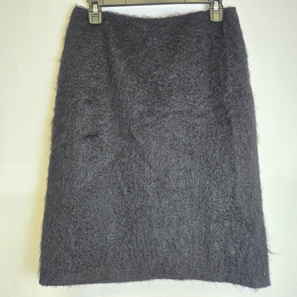Caractere‎ Mohair Wool Blend Mini Skirt Made in Italy Black Size UK 10 US 12